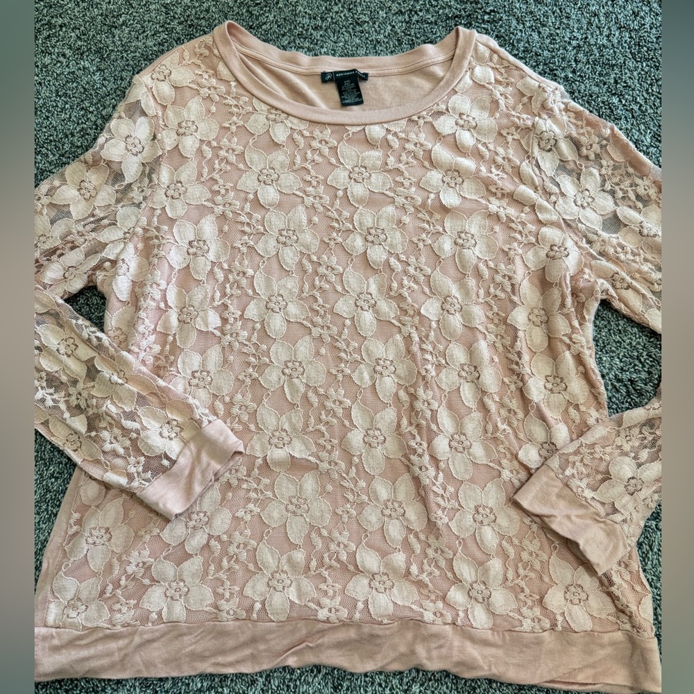 Adrianna Papell Blush Lace Top